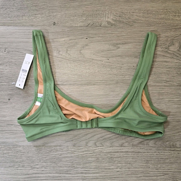 J. Crew Heritage Scoopneck Bikini Swim Top Medium Green NWT 90s Y2K Colorful - Picture 3 of 8